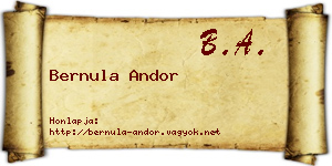 Bernula Andor névjegykártya